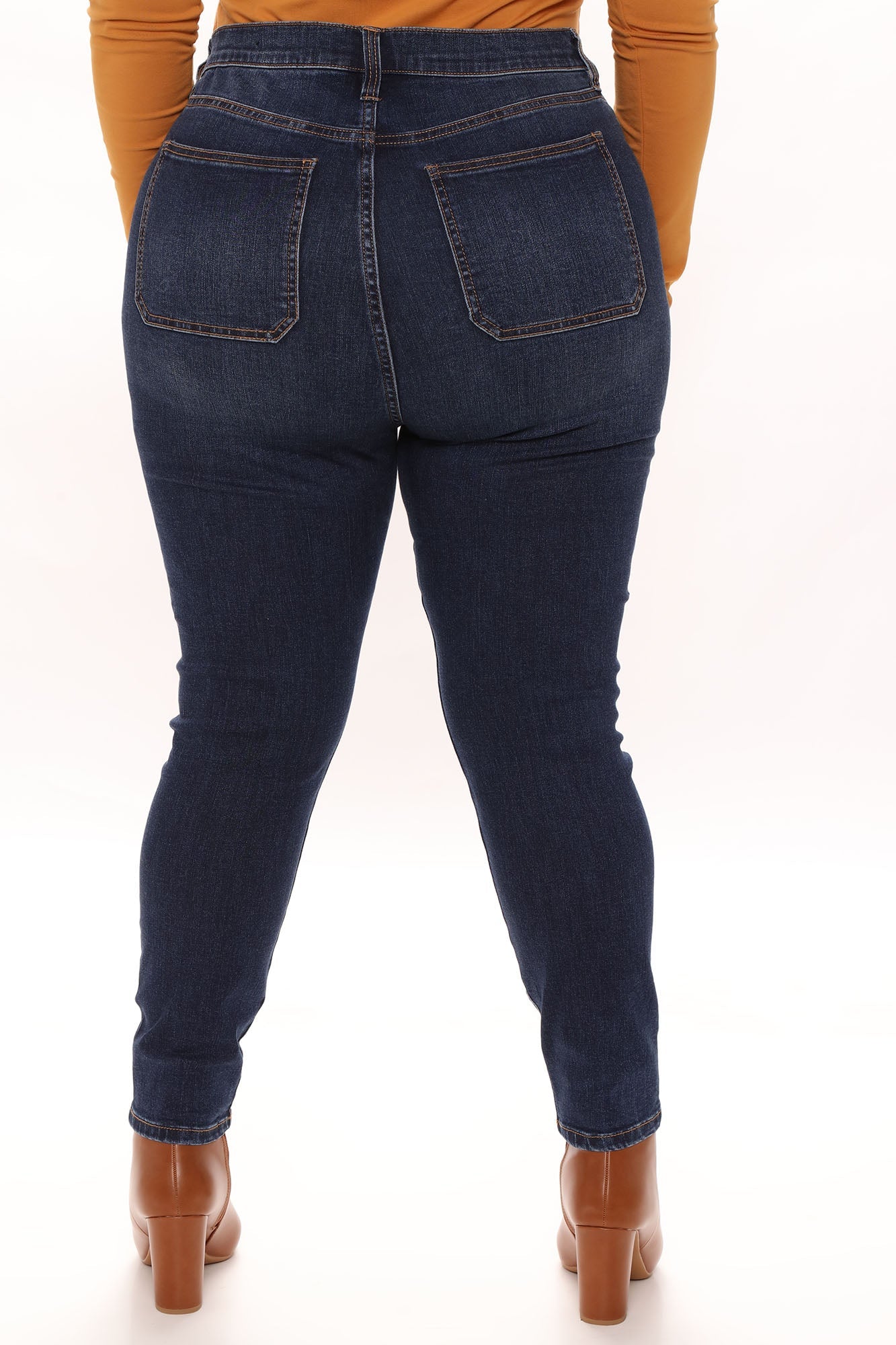 Nequita High Rise Skinny Jeans - Medium Blue Wash Ins Street