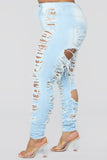 Caught In Your Love Distressed Jeans - Light Blue Wash Ins Street