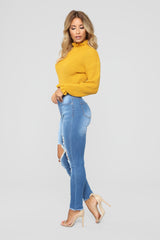 Watcha Doin' Skinny Jeans - Medium Blue Wash Ins Street