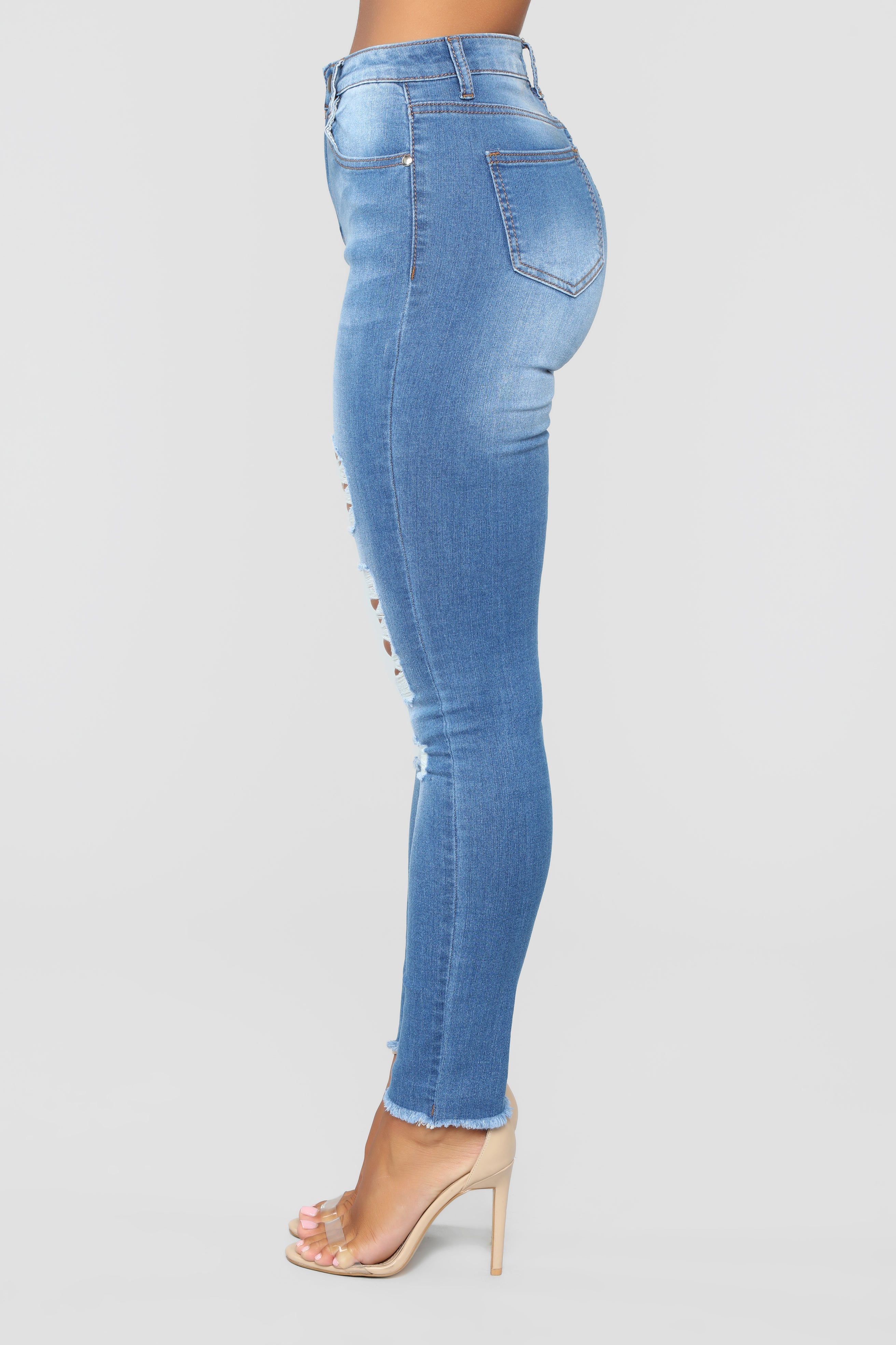 Watcha Doin' Skinny Jeans - Medium Blue Wash Ins Street