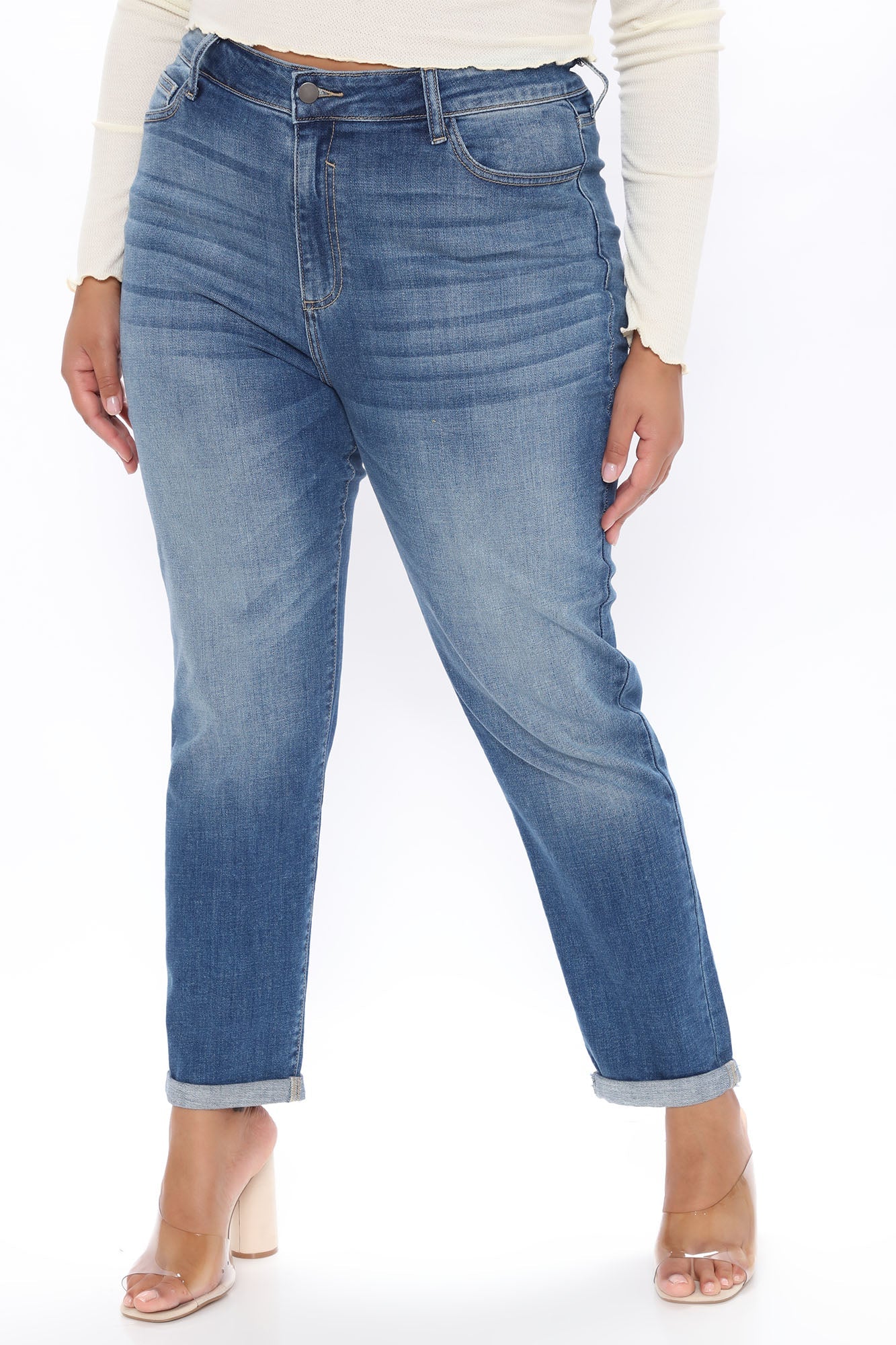 Always In Style High Rise Boyfriend Jeans - Medium Blue Wash Ins Street