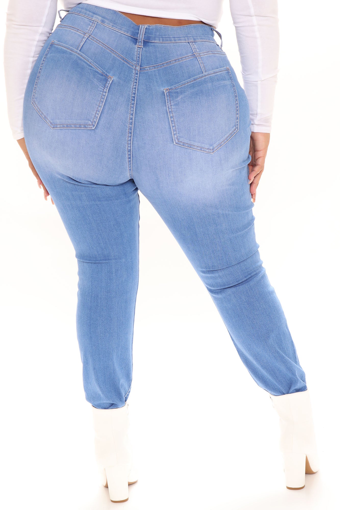 Show Off The Curves Super Stretch Skinny Jeans - Medium Blue Wash Ins Street