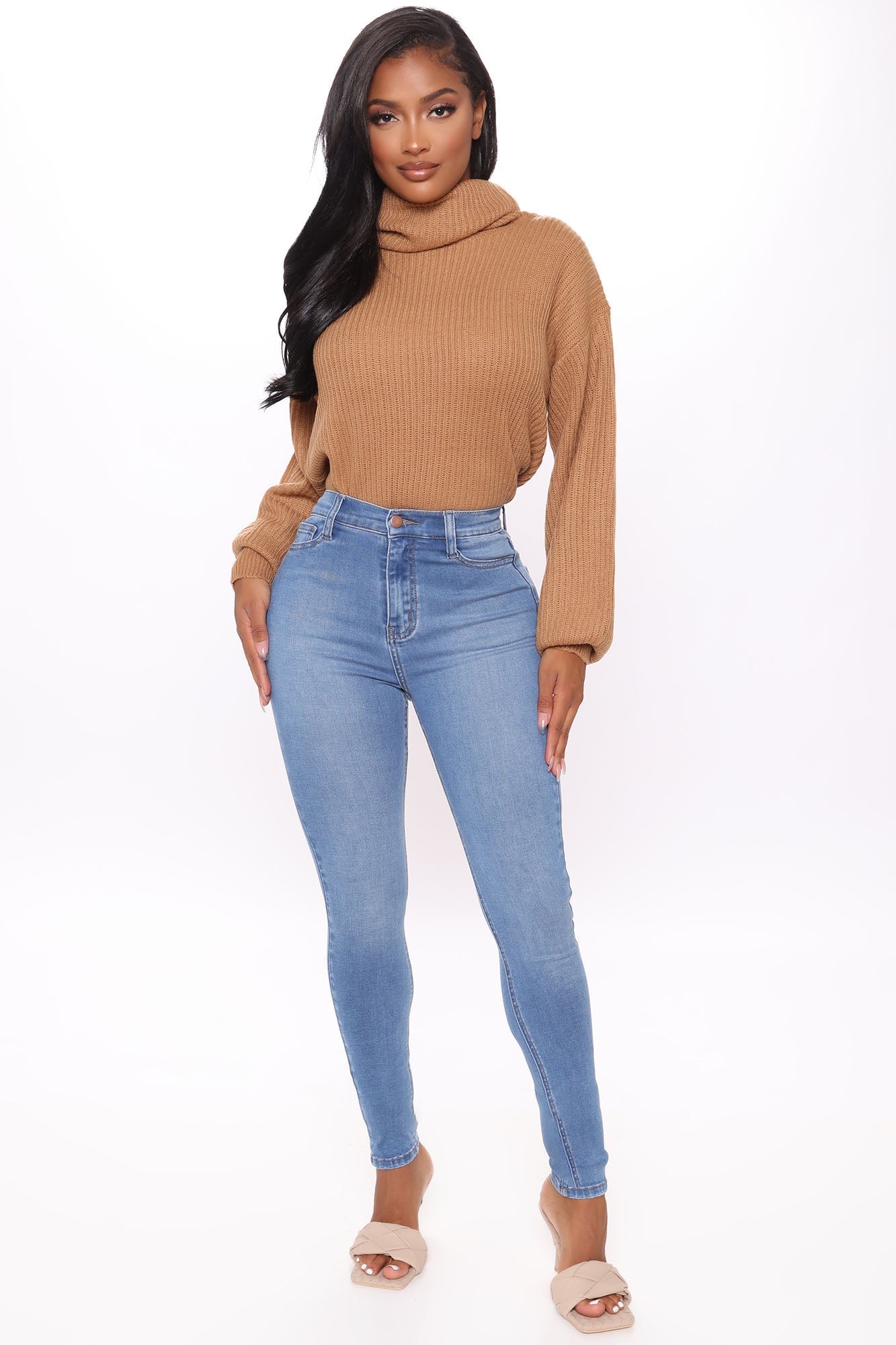 Stay Classic High Waist Skinny Jeans - Medium Blue Wash – InsStreet