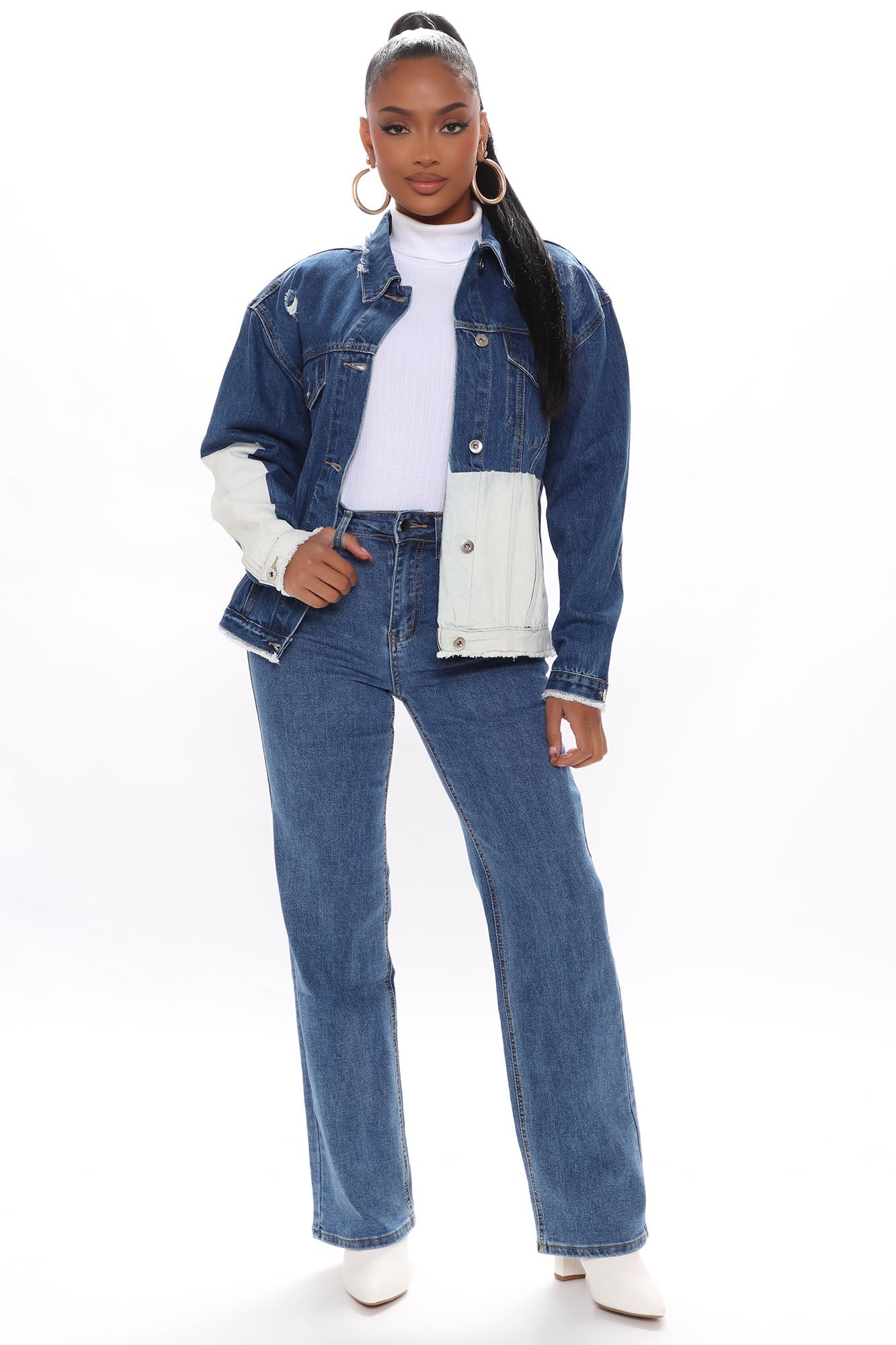 Sweet Love Straight Leg Jeans - Medium Blue Wash Ins Street