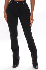 Supernova Side Split Straight Leg Jeans - Black Ins Street