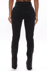 Supernova Side Split Straight Leg Jeans - Black Ins Street