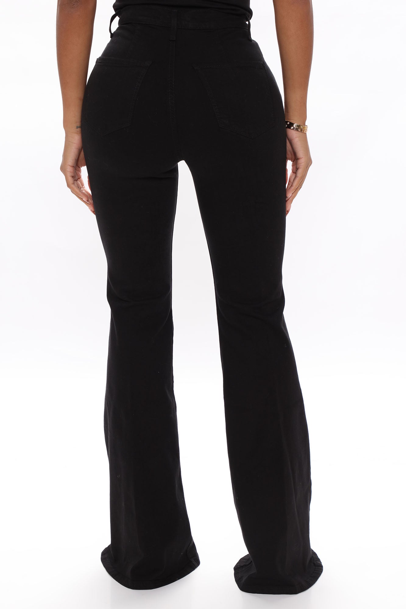 Santorini Super Stretch Flare Jeans - Black Ins Street