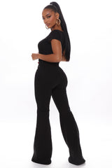 Santorini Super Stretch Flare Jeans - Black Ins Street