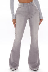 She's Got Flare Stretch Jeans - Grey Ins Street