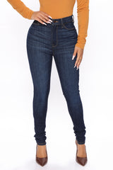 All For One Universal High Rise Skinny Jeans - Dark Wash Ins Street