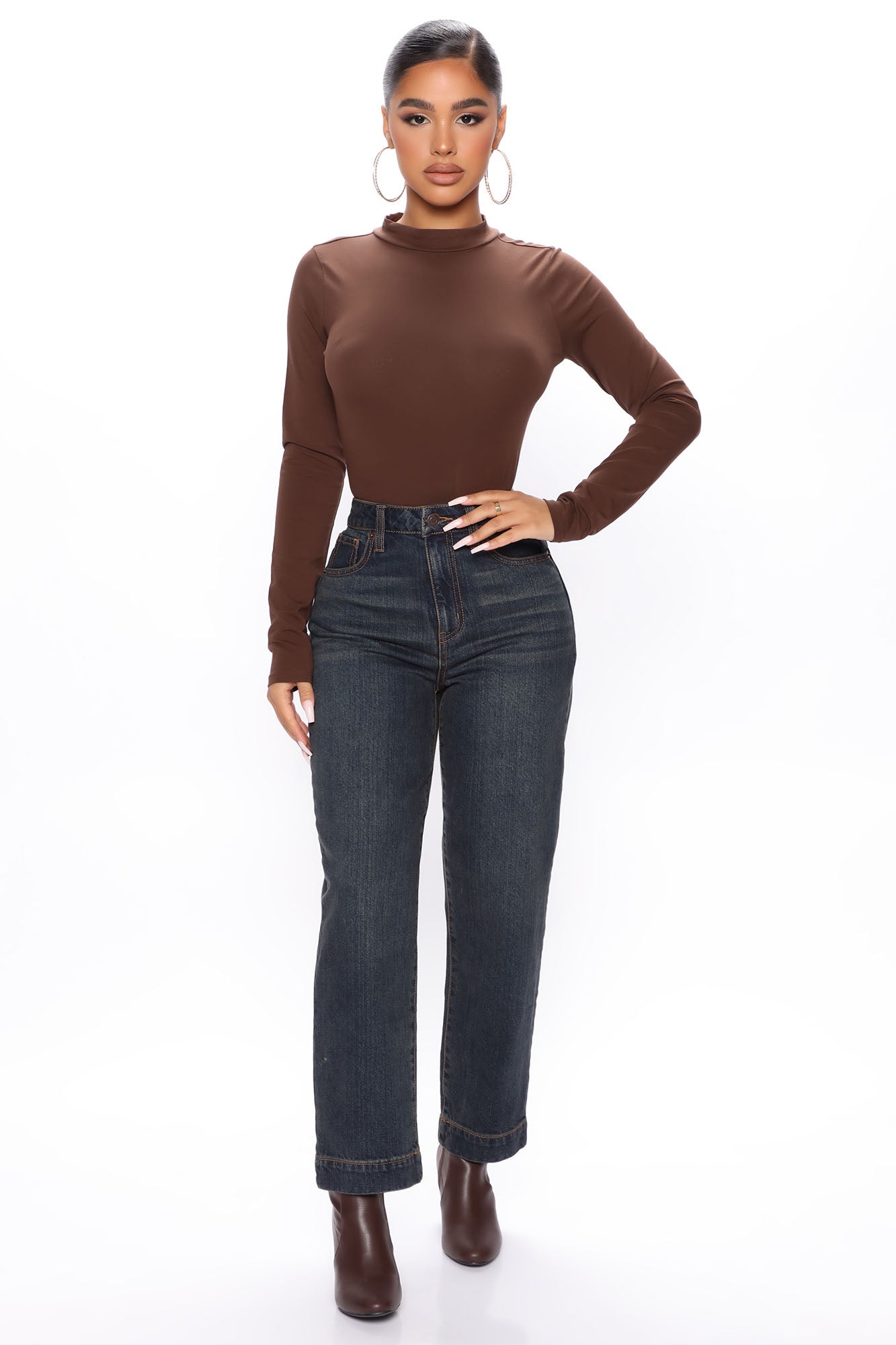 Kensington High Rise Ankle Straight Leg Jeans - Dark Wash Ins Street