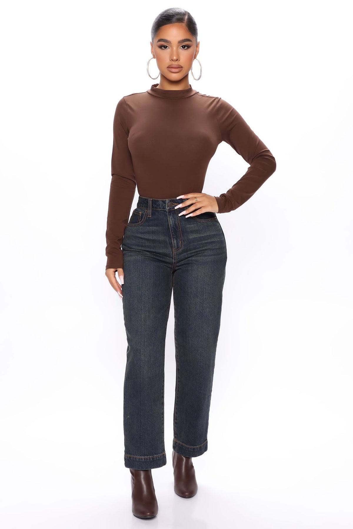 Kensington High Rise Ankle Straight Leg Jeans - Dark Wash Ins Street
