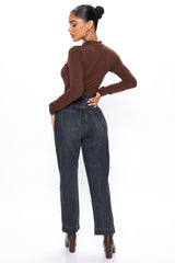 Kensington High Rise Ankle Straight Leg Jeans - Dark Wash Ins Street
