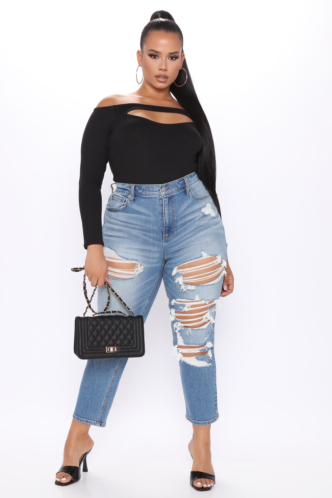 A Real Life Dream High Rise Jeans - Medium Blue Wash Ins Street