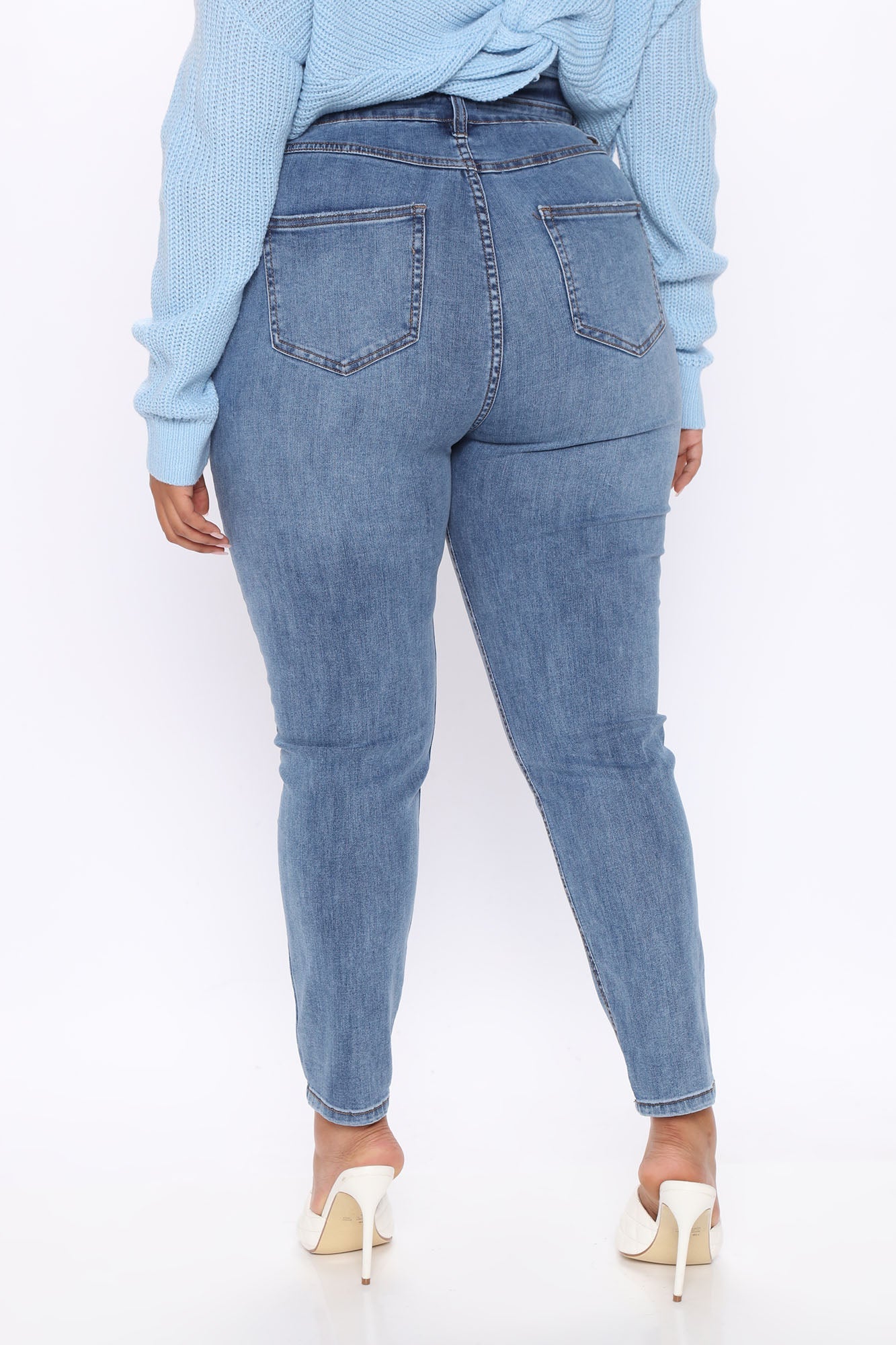 Adelaide Super High Rise Skinny Jeans - Medium Blue Wash Ins Street