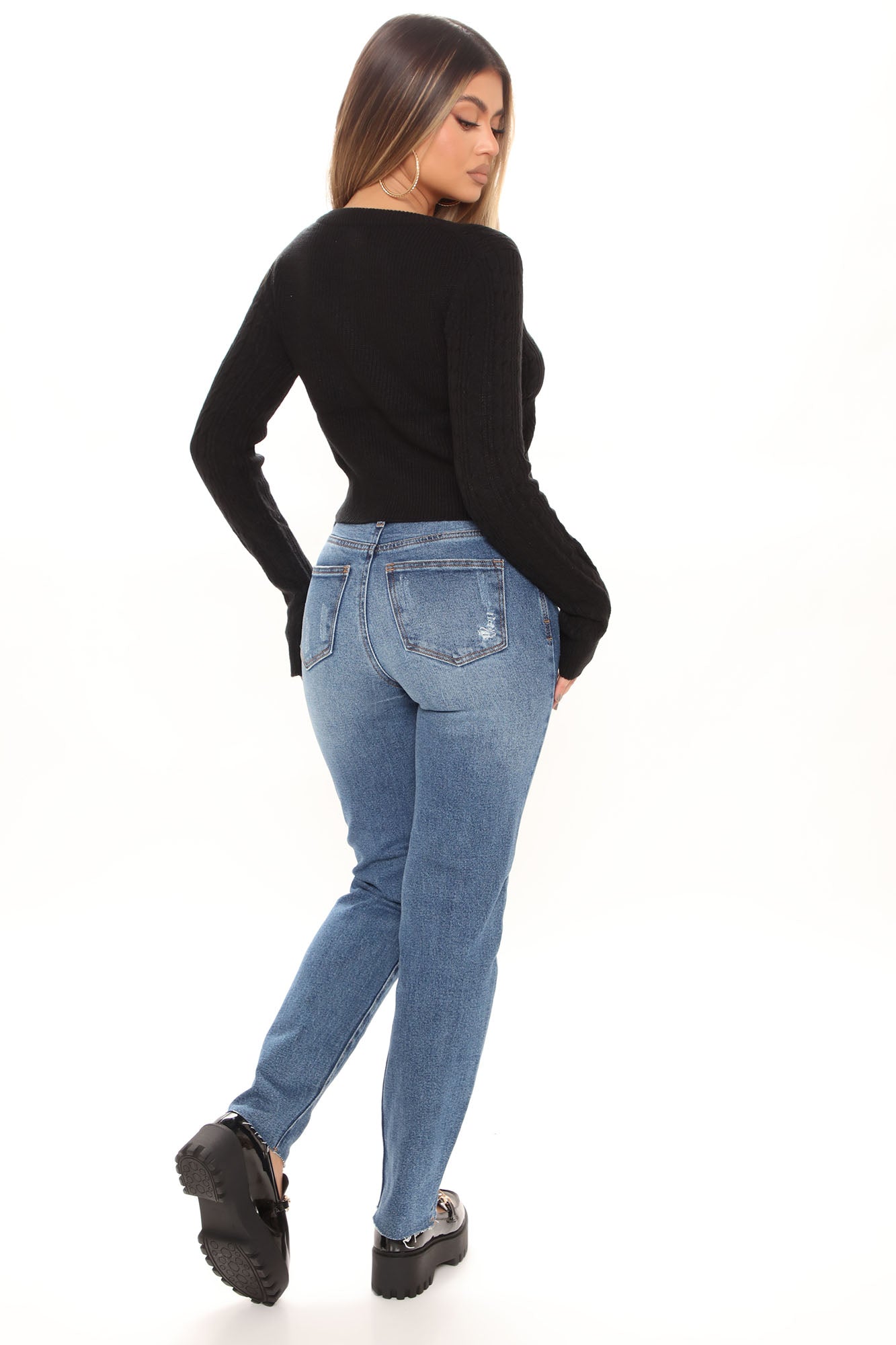 Survival Of The Fittest Ripped Boyfriend Jeans - Dark Wash Ins Street