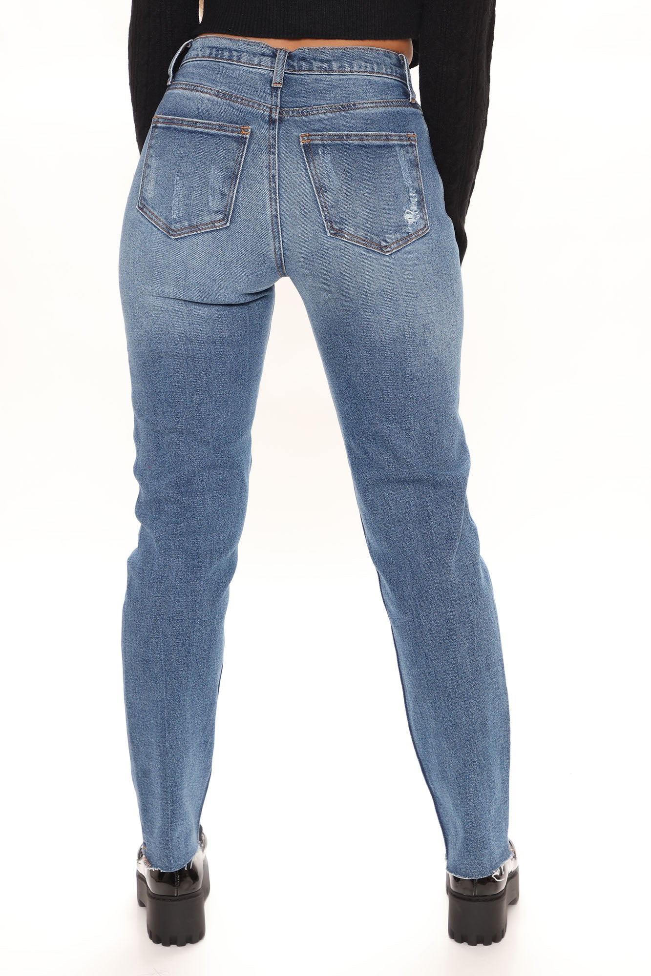 Survival Of The Fittest Ripped Boyfriend Jeans - Dark Wash Ins Street