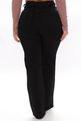 Coraline High Rise Straight Leg Jeans - Black Ins Street