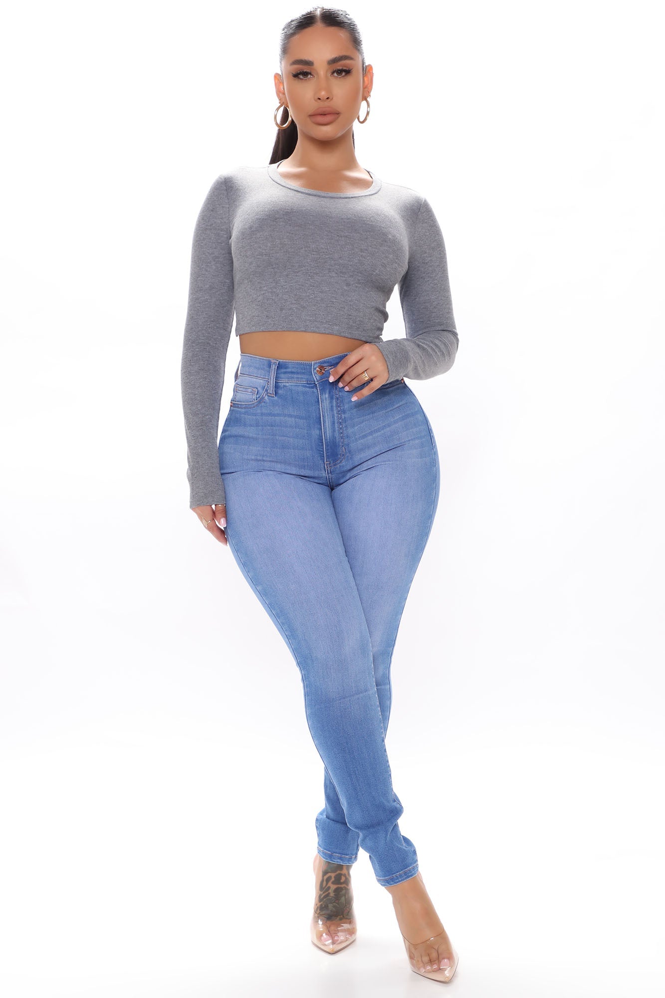 Show Off The Curves Super Stretch Skinny Jeans - Medium Blue Wash Ins Street
