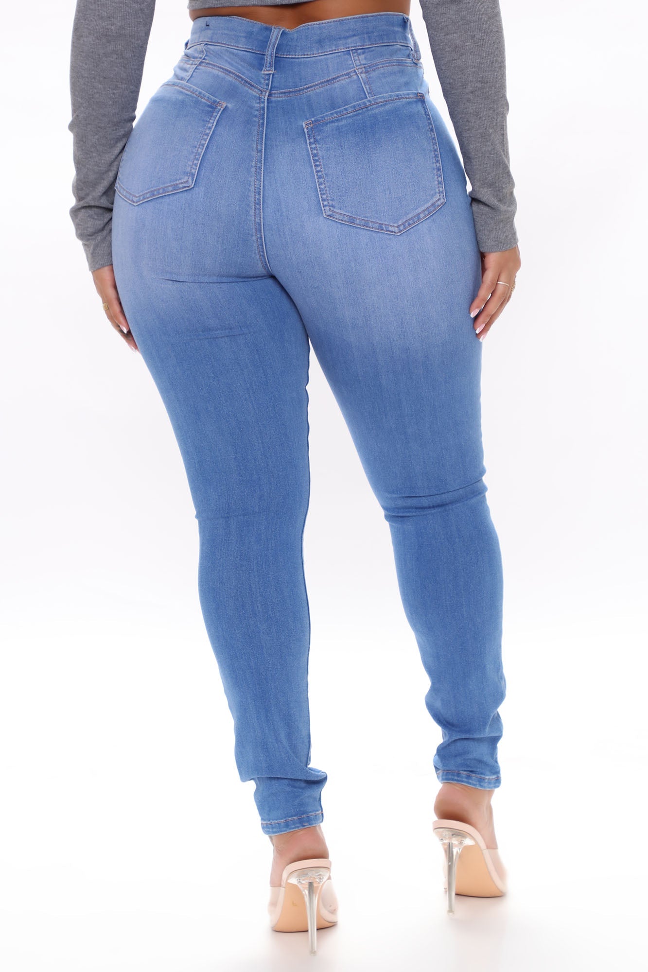 Show Off The Curves Super Stretch Skinny Jeans - Medium Blue Wash Ins Street