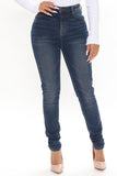 High Rise Booty Contour Skinny Jeans - Dark Wash Ins Street