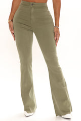 The Time Is Now High Rise Flare Jeans - Olive Ins Street