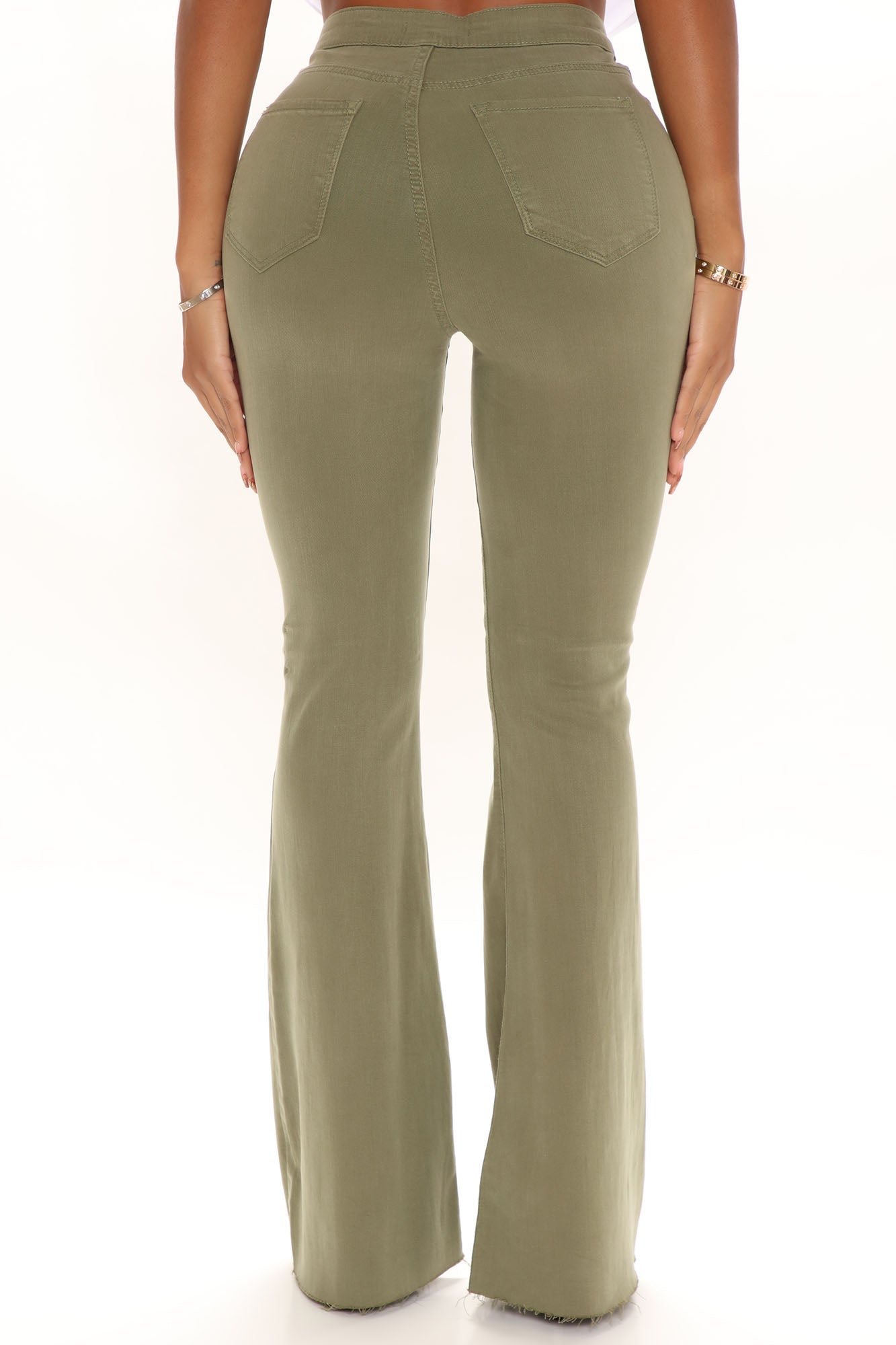 The Time Is Now High Rise Flare Jeans - Olive Ins Street