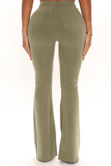 The Time Is Now High Rise Flare Jeans - Olive Ins Street