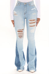 Sierra Vista Ripped Bootcut Jeans - Light Blue Wash Ins Street