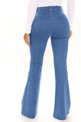Out West Curvy Stretch Flare Jeans - Medium Blue Wash Ins Street