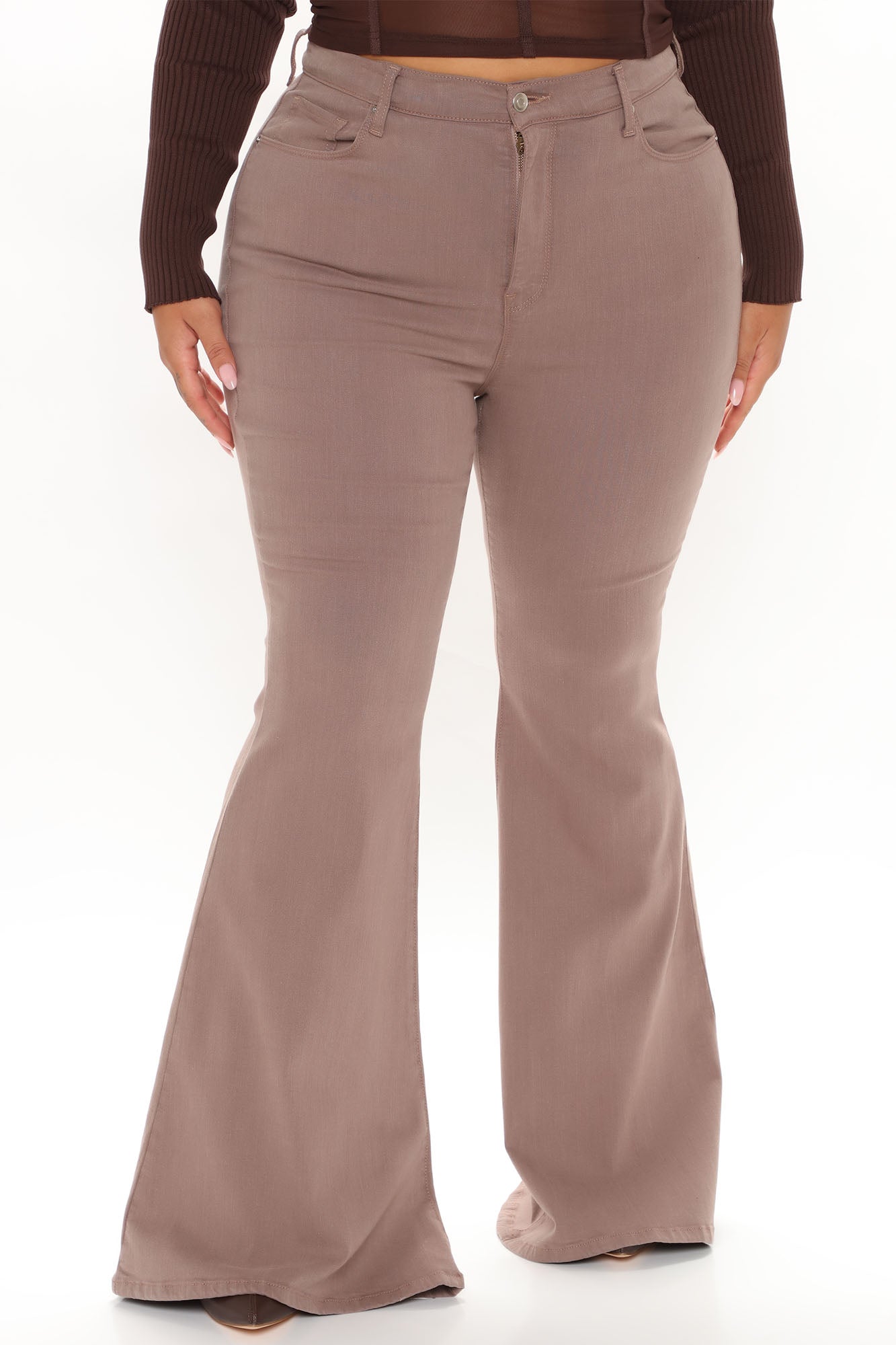Santorini Super Stretch Flare Jeans - Mocha Ins Street