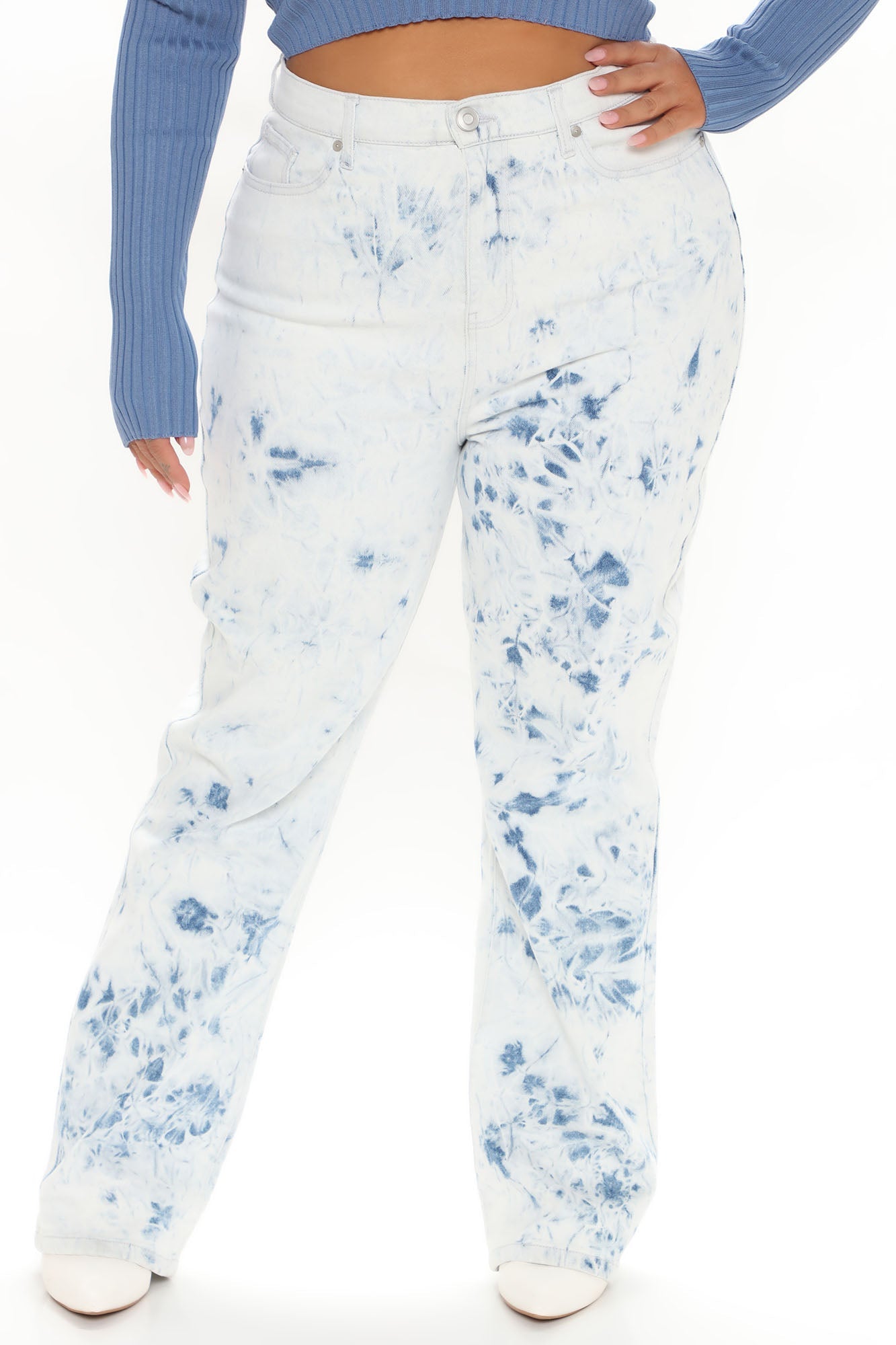 Boo Ya Tripped Up Straight Leg Boyfriend Jeans - Blue/combo Ins Street