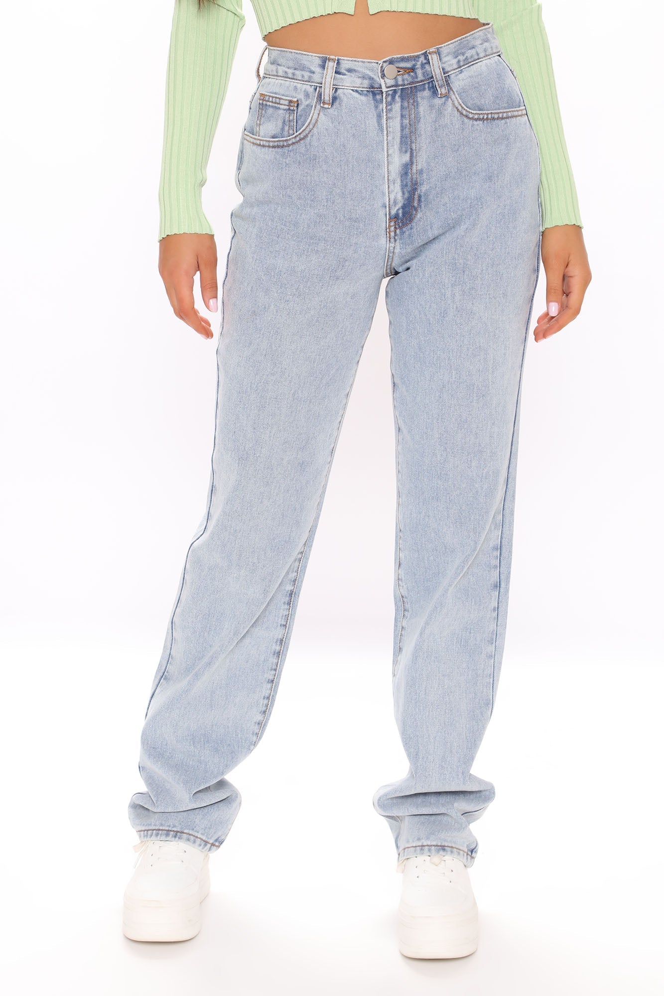 Tall Get It Straight Slouch Fit Jeans - Medium Blue Wash Ins Street