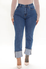 How I Roll Crop Straight Leg Jeans - Medium Blue Wash Ins Street
