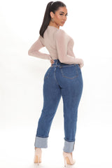 How I Roll Crop Straight Leg Jeans - Medium Blue Wash Ins Street