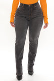 Tell Me Straight Up High Rise Jeans - Grey