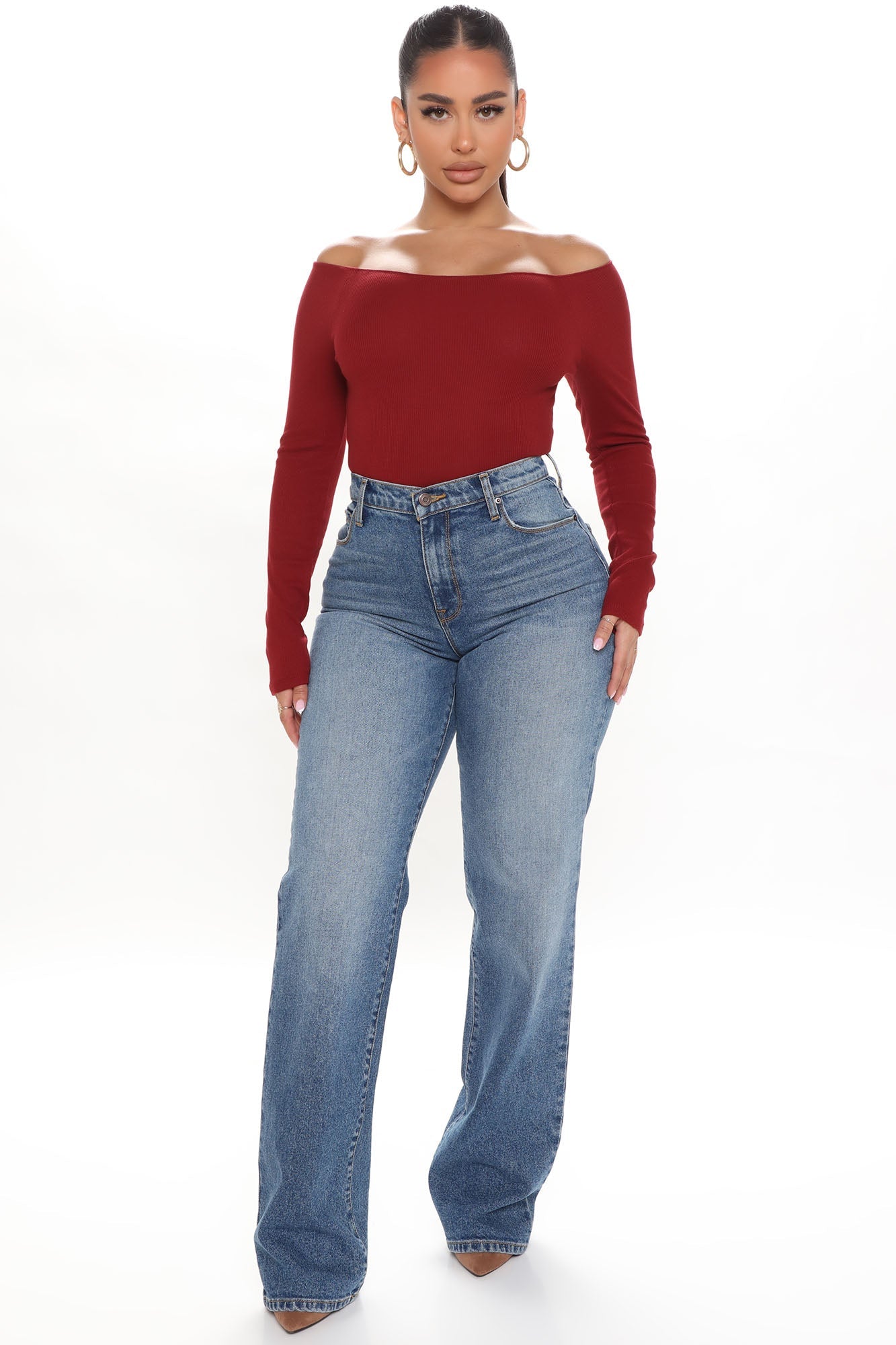 Can't You Relax Straight Leg Jeans - Medium Blue Wash Ins Street