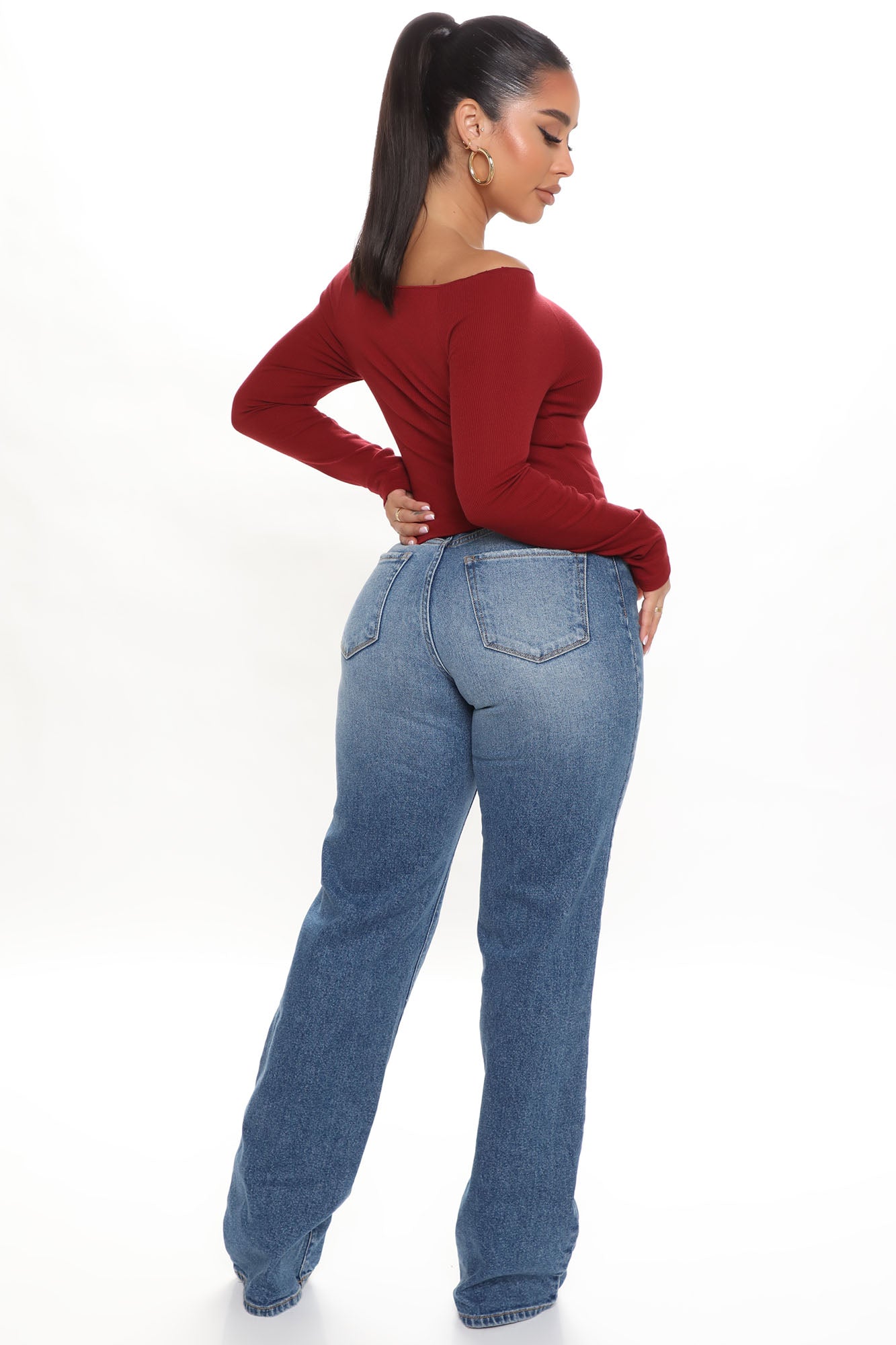 Can't You Relax Straight Leg Jeans - Medium Blue Wash Ins Street