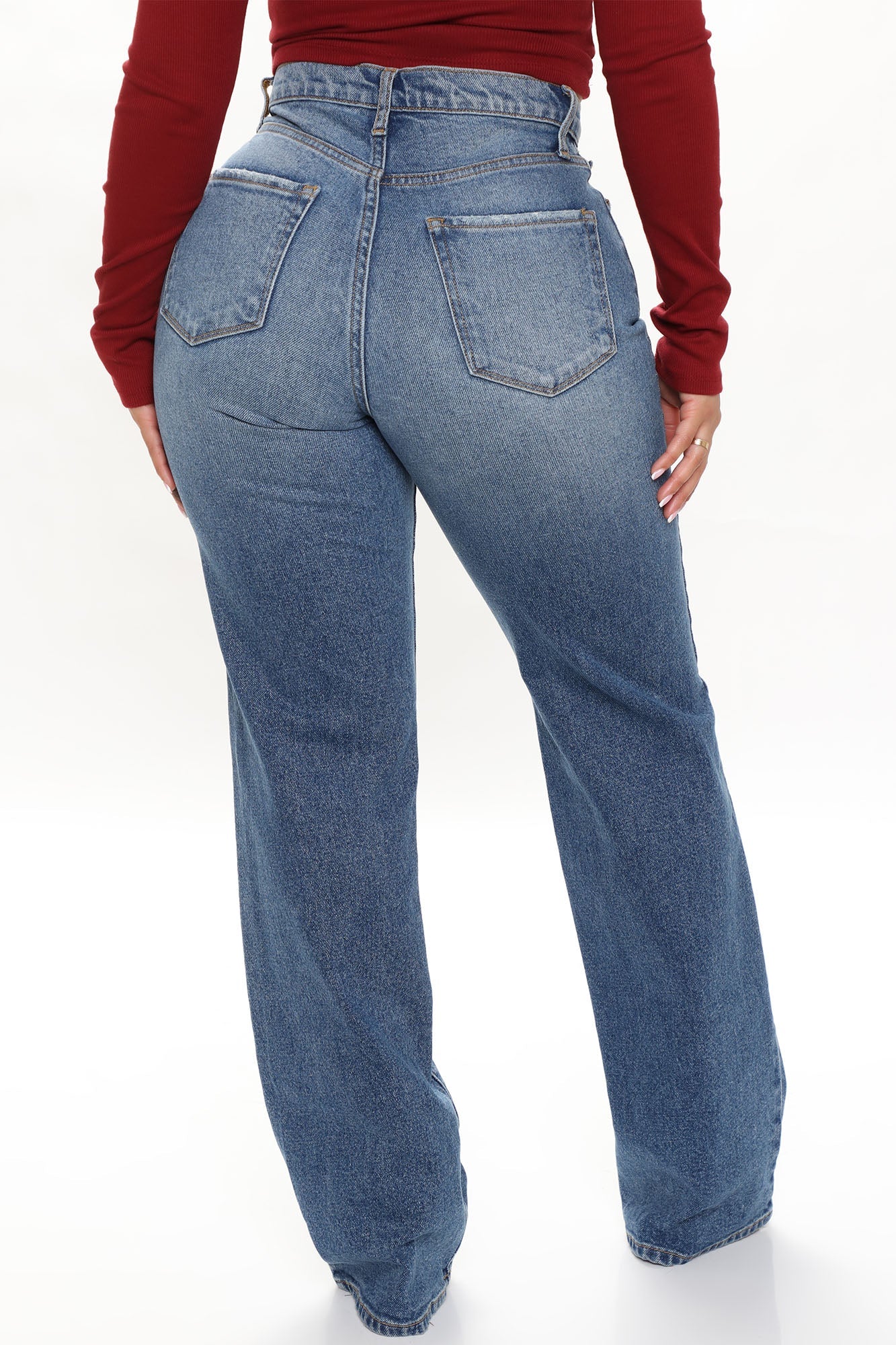 Can't You Relax Straight Leg Jeans - Medium Blue Wash Ins Street