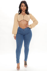 V Nice To Meet Ya Stretch Skinny Jeans - Medium Blue Wash Ins Street