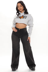 Abbot Kinney Wide Leg Skater Jeans - Black Ins Street