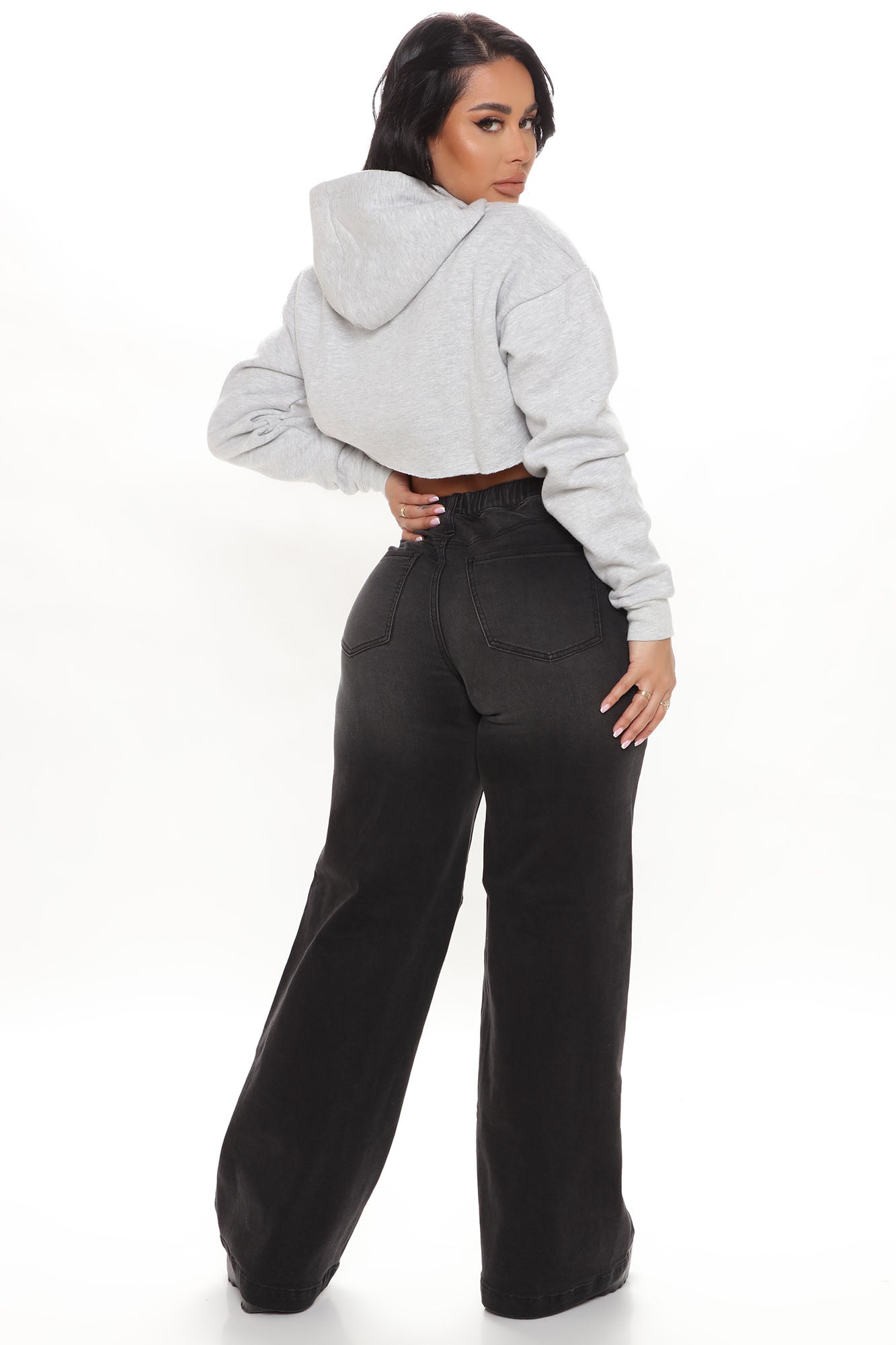 Abbot Kinney Wide Leg Skater Jeans - Black Ins Street