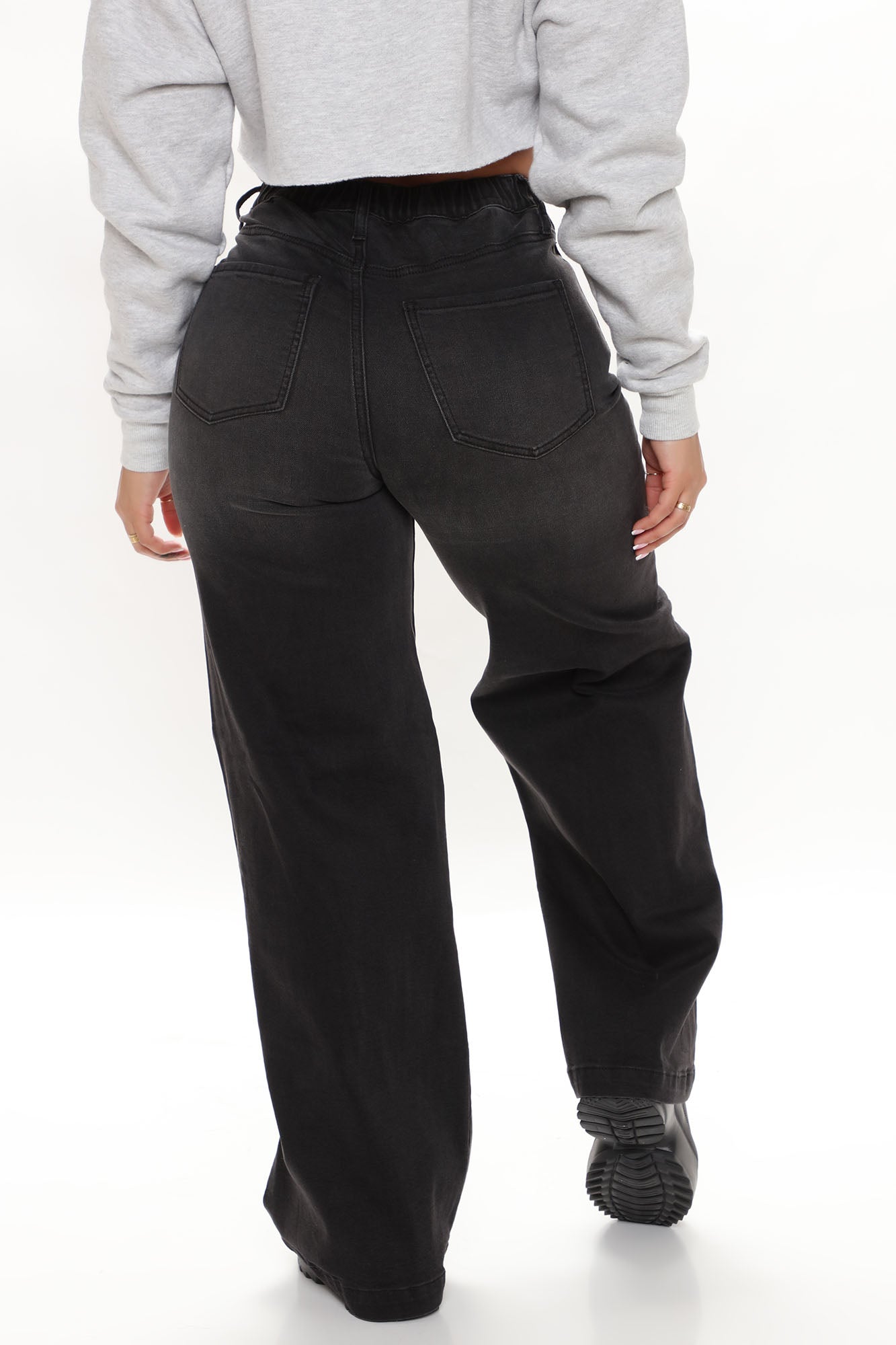 Abbot Kinney Wide Leg Skater Jeans - Black Ins Street