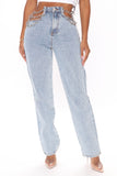Link By Link Straight Leg Jeans - Light Blue Wash Ins Street