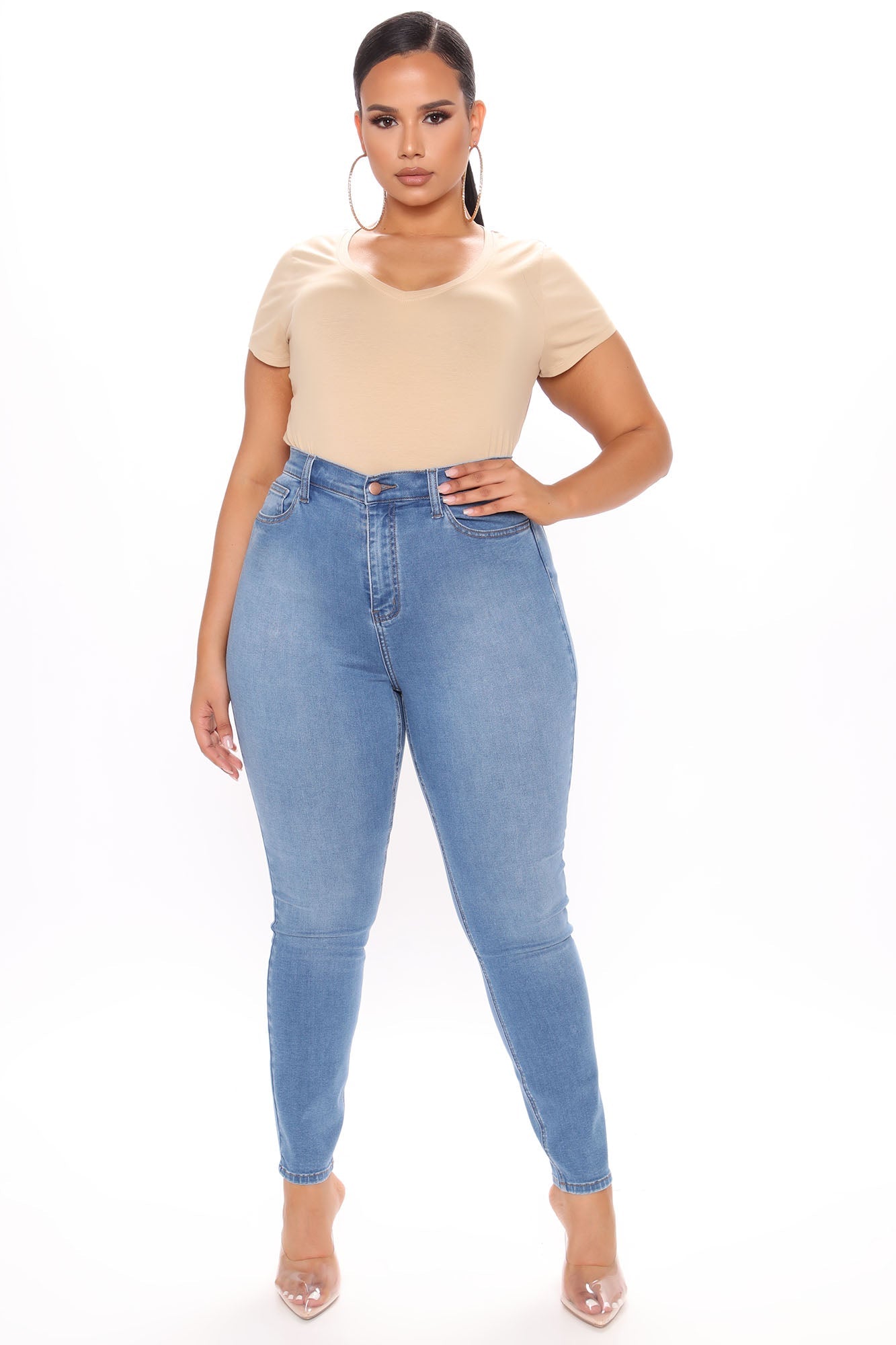 Stay Classic High Waist Skinny Jeans - Medium Blue Wash Ins Street