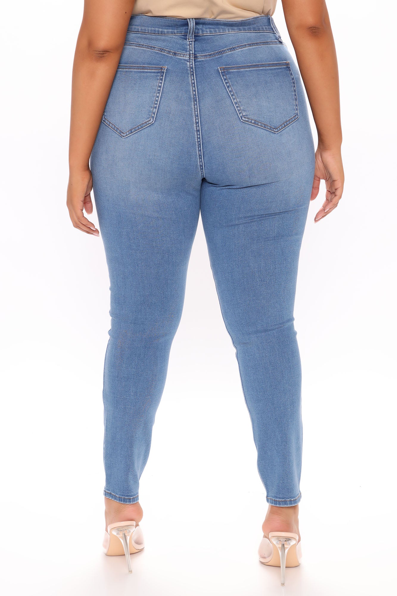 Stay Classic High Waist Skinny Jeans - Medium Blue Wash Ins Street