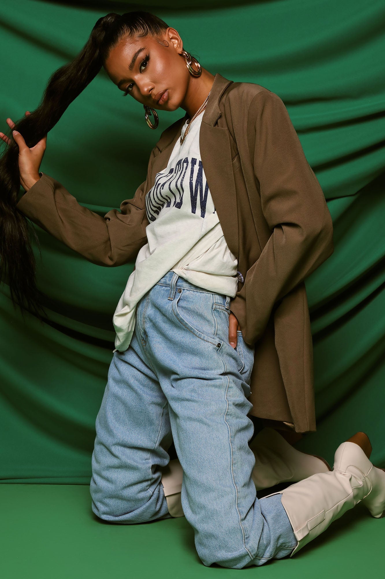 Sugar Daddy Slouch Fit Jeans - Light Blue Wash Ins Street