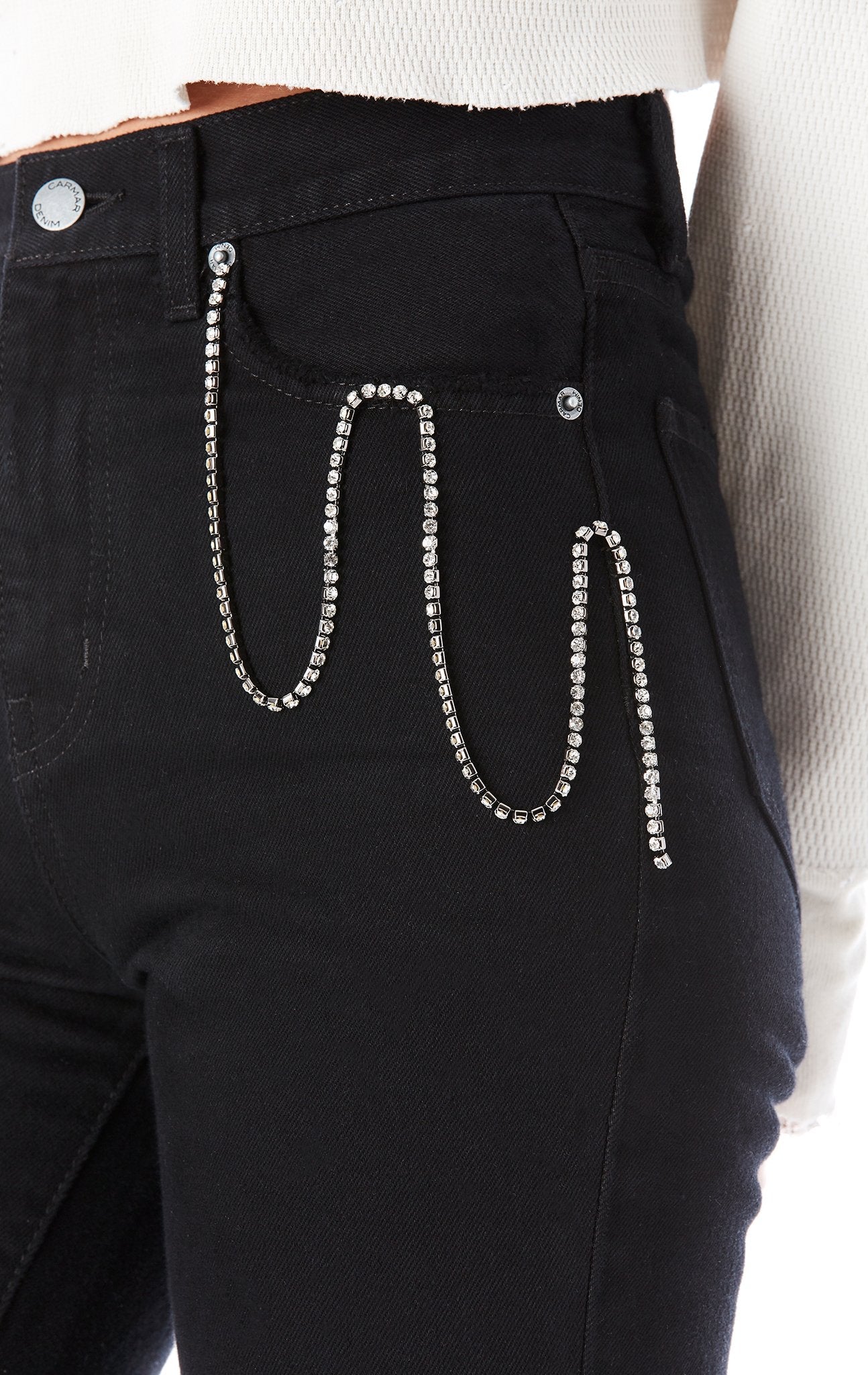 URSULA RHINESTONE CHAIN JEAN Carmar Denim