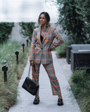 Londyn Pocketed High Rise Plaid Trousers Ins Street