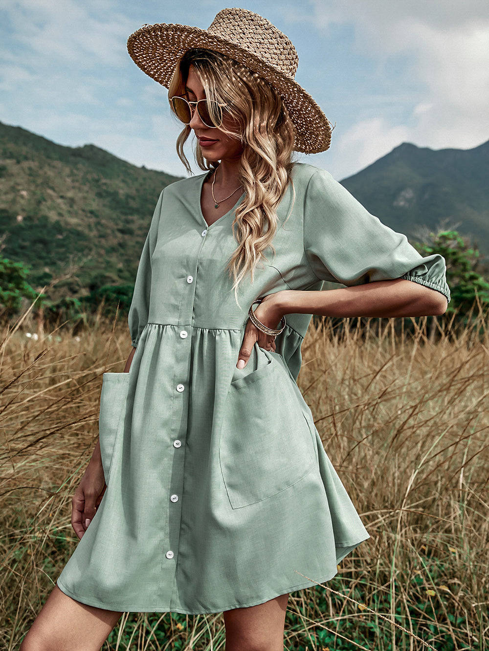 Women's Loose Midi Dress Ins street